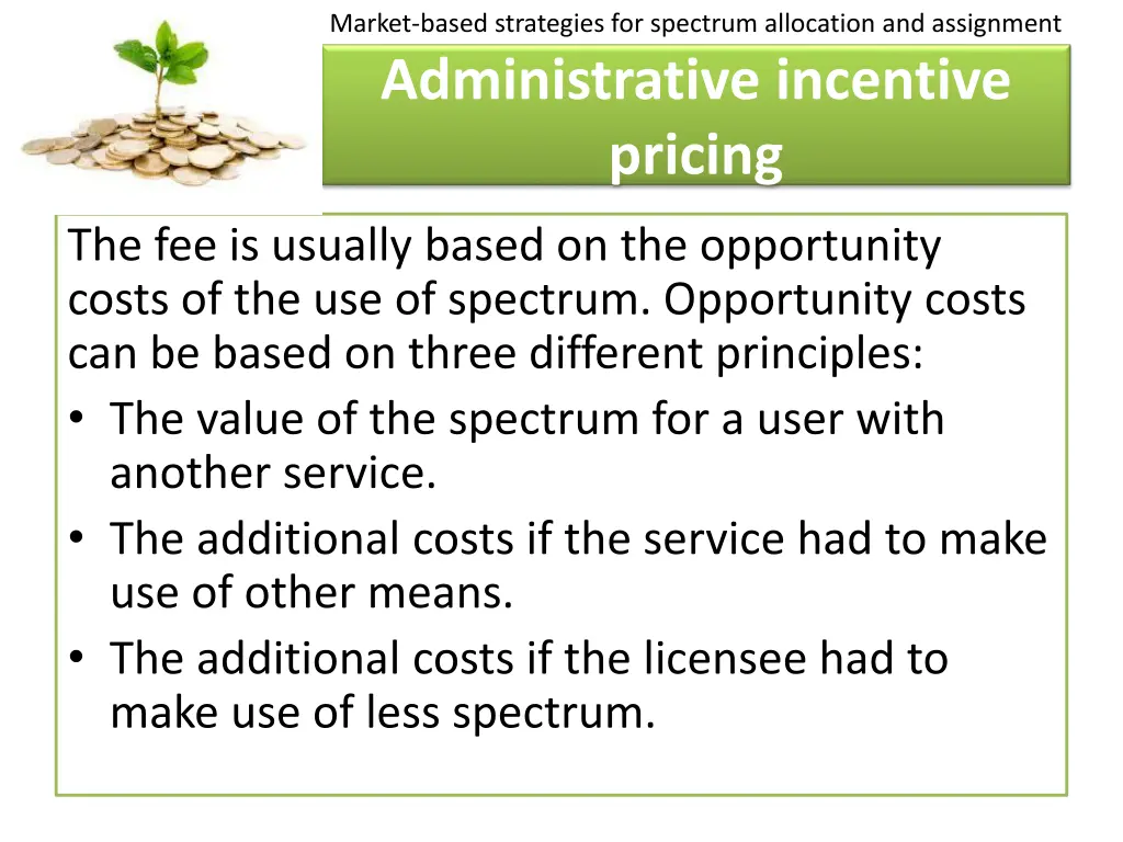 market based strategies for spectrum allocation 10