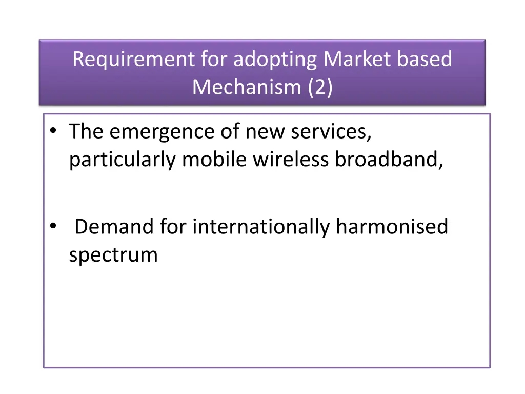 requirement for adopting market based mechanism 2