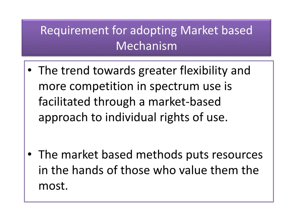 requirement for adopting market based mechanism 3