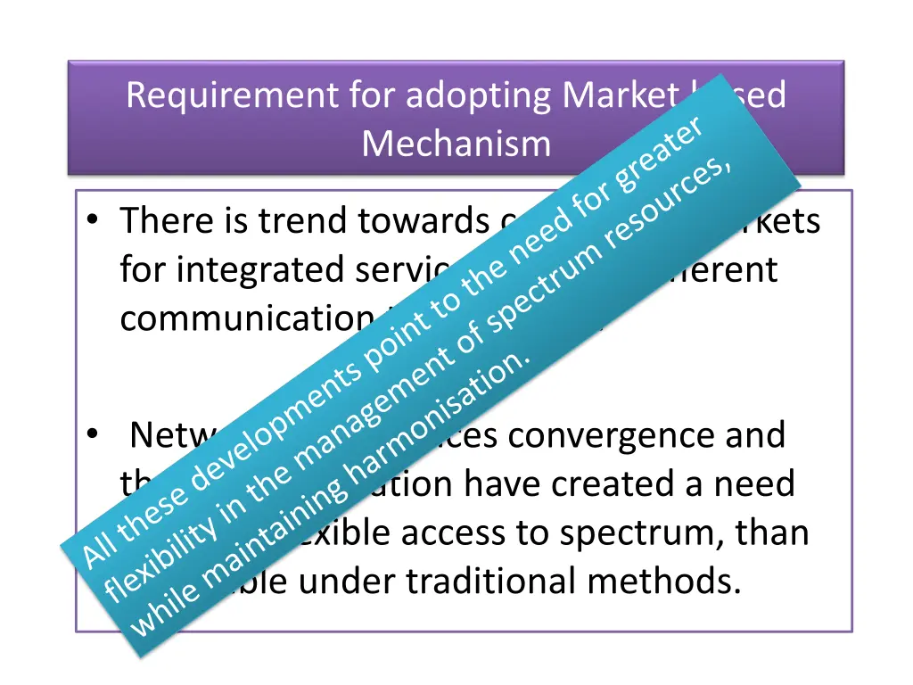 requirement for adopting market based mechanism