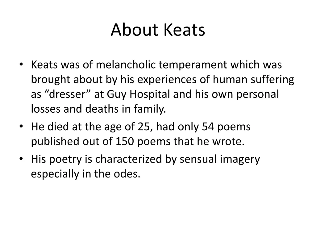 about keats