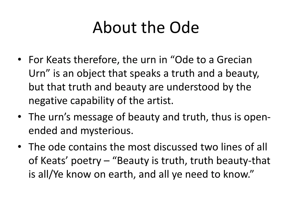 about the ode