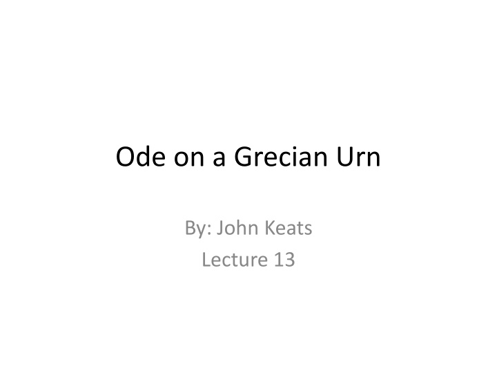 ode on a grecian urn