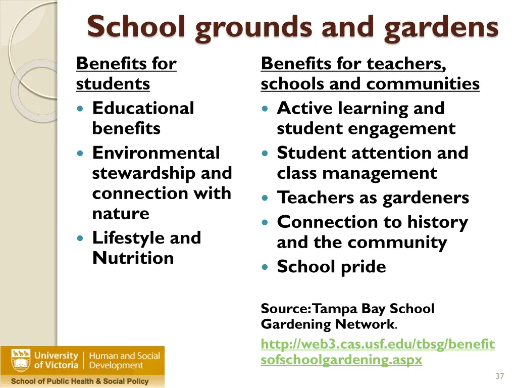 school grounds and gardens benefits for students