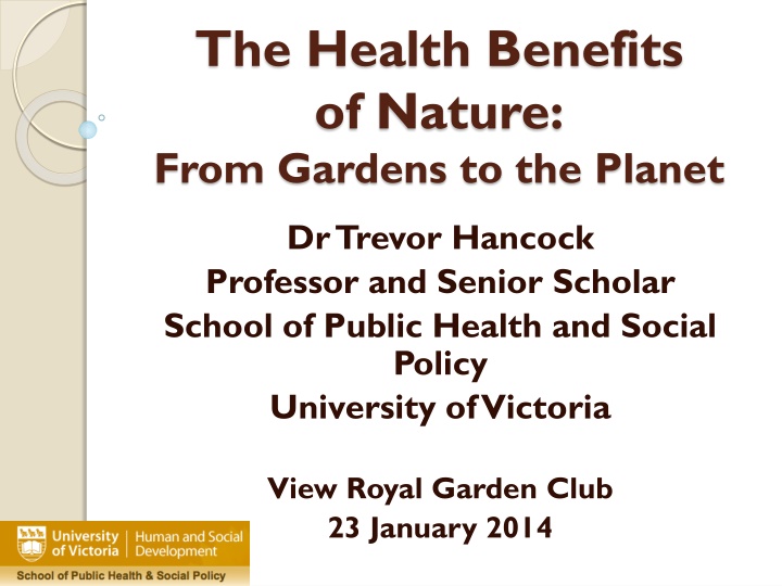 the health benefits of nature from gardens