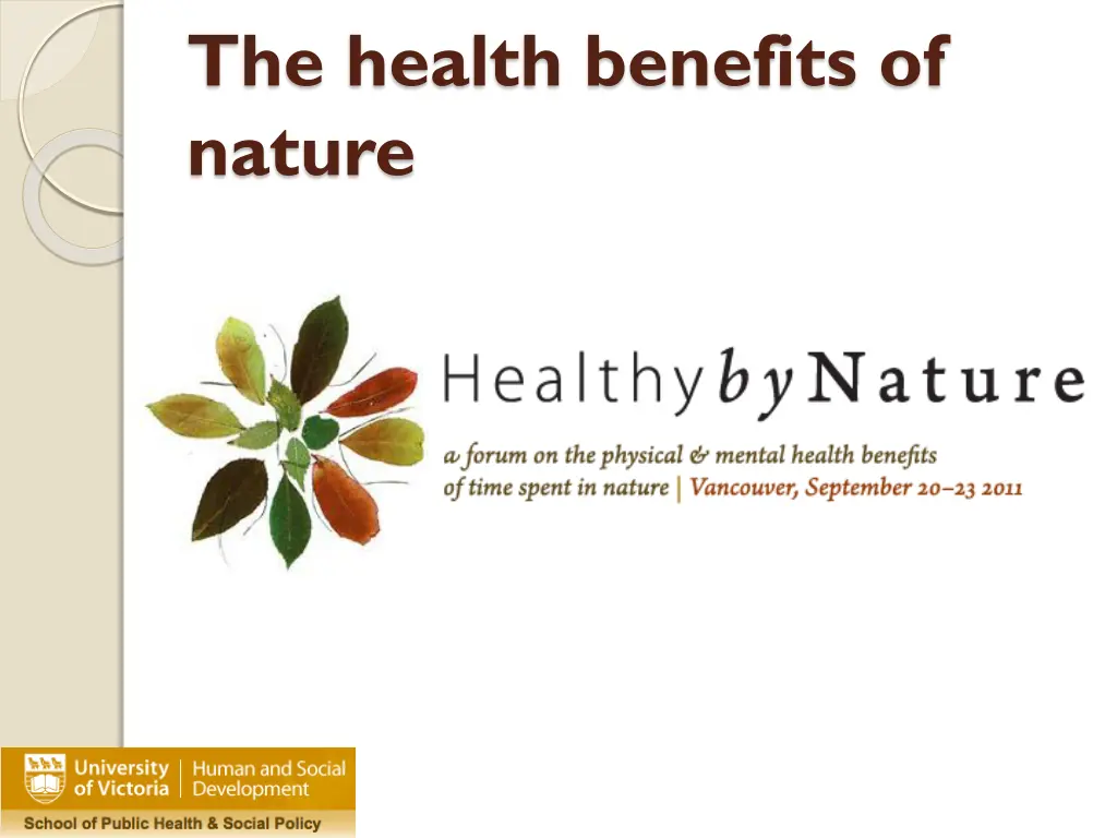 the health benefits of nature