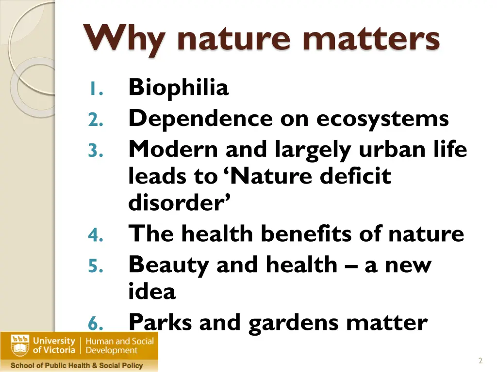 why nature matters