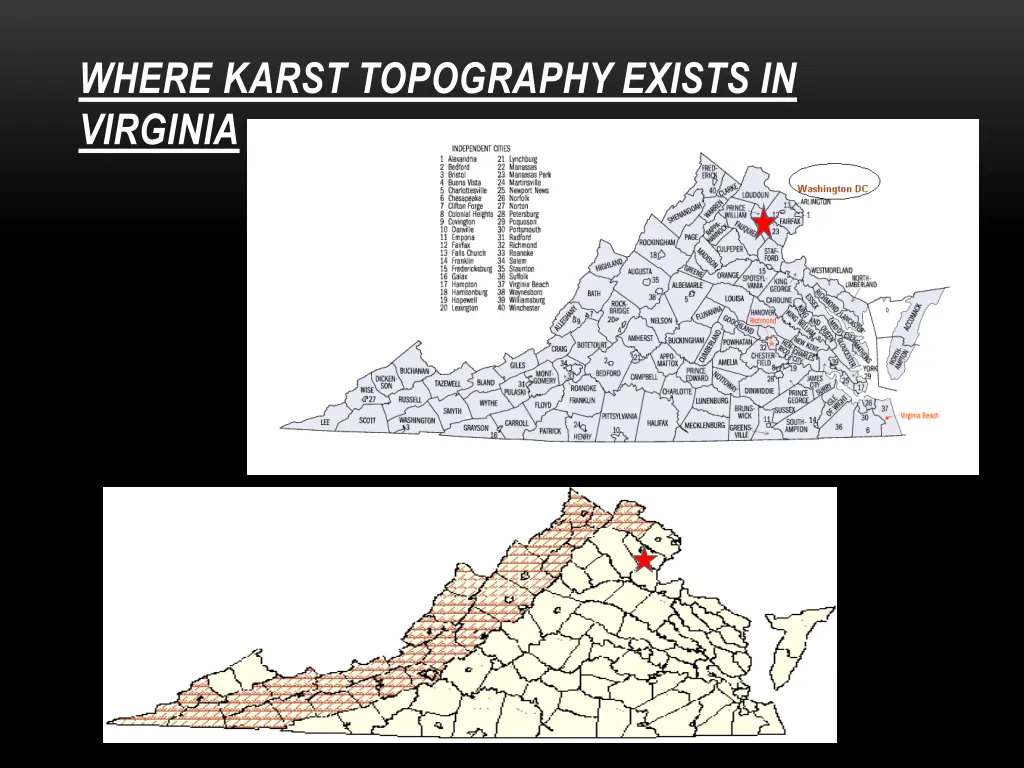 where karst topography exists in virginia