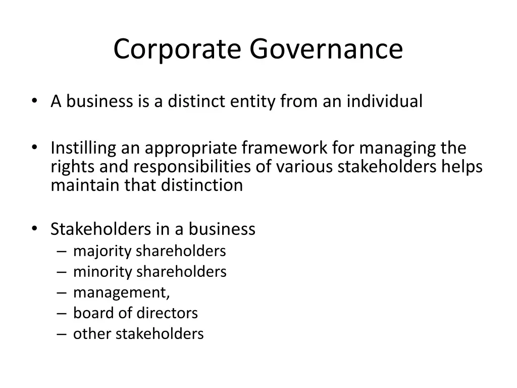 corporate governance