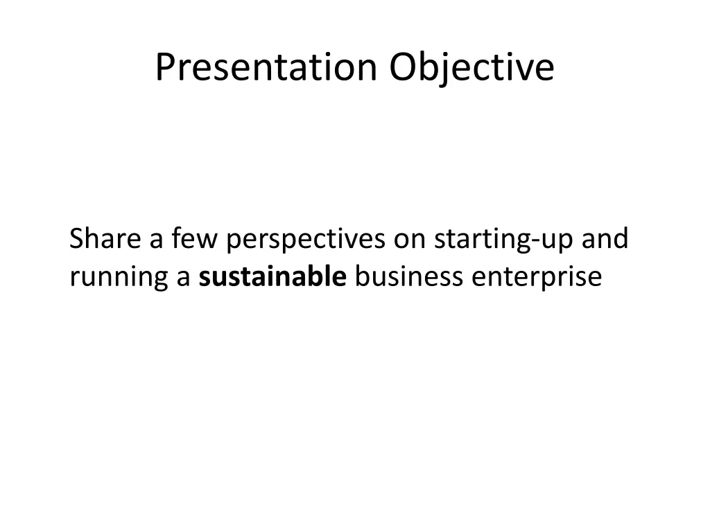 presentation objective