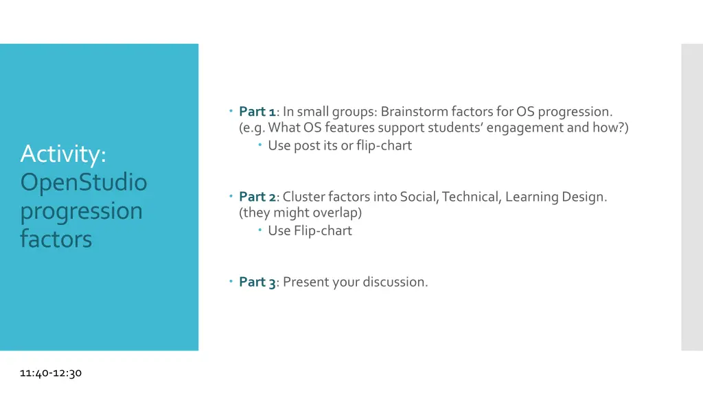 part 1 in small groups brainstorm factors