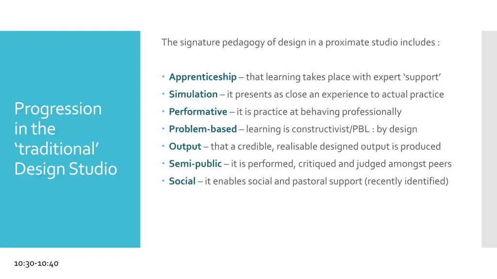 the signature pedagogy of design in a proximate