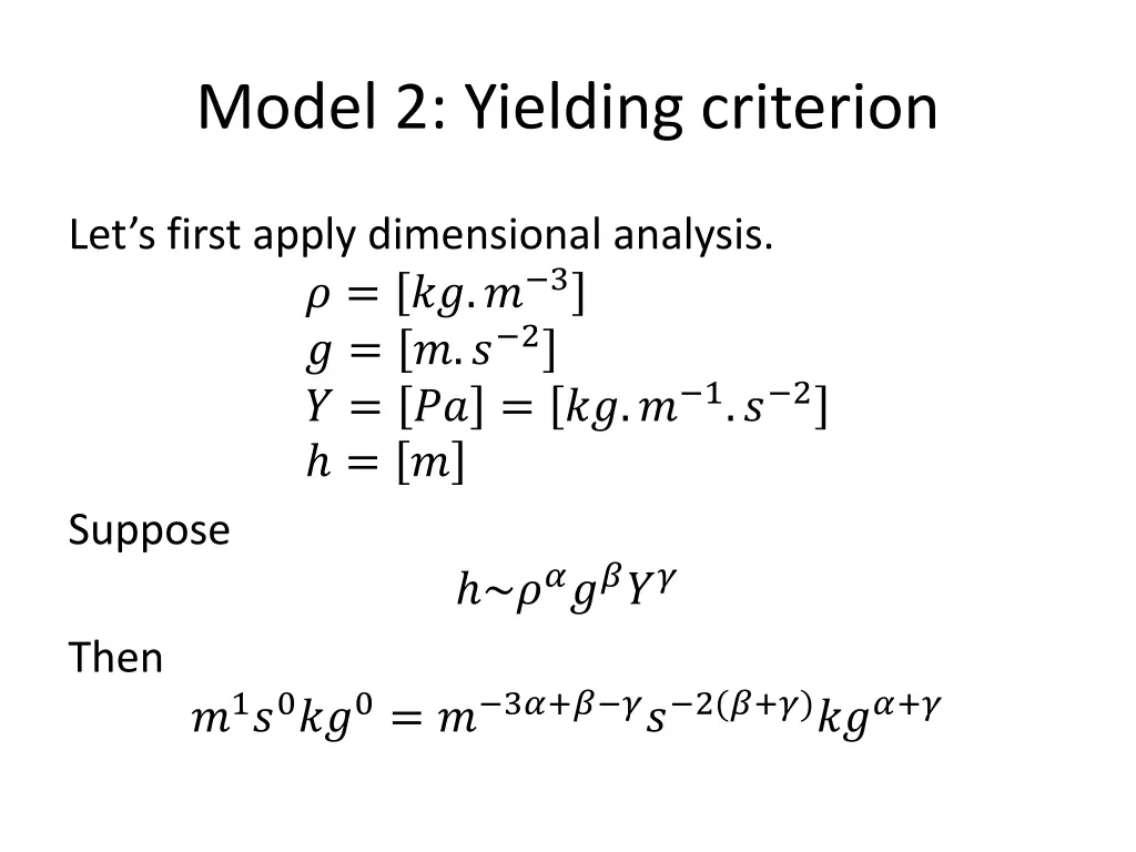 model 2 yielding criterion 1