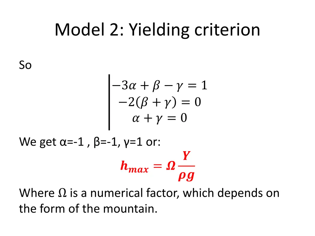 model 2 yielding criterion 2