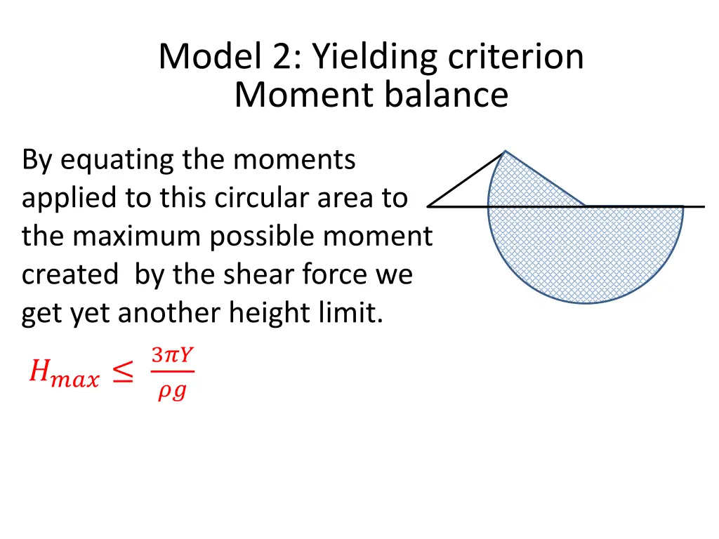 model 2 yielding criterion moment balance