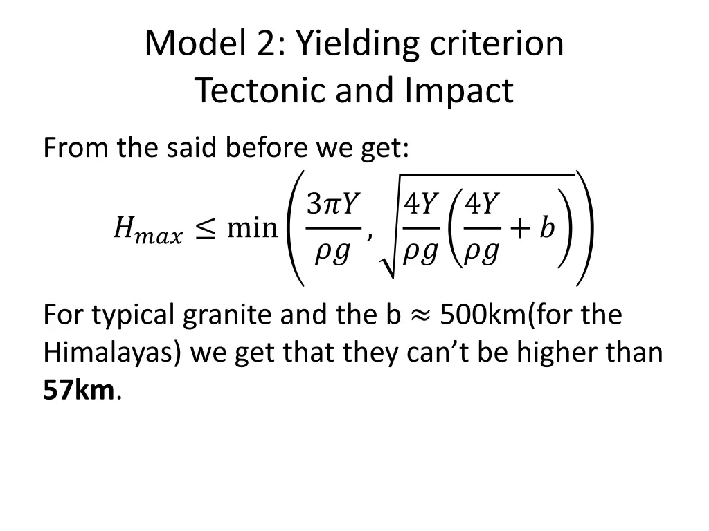 model 2 yielding criterion tectonic and impact 1