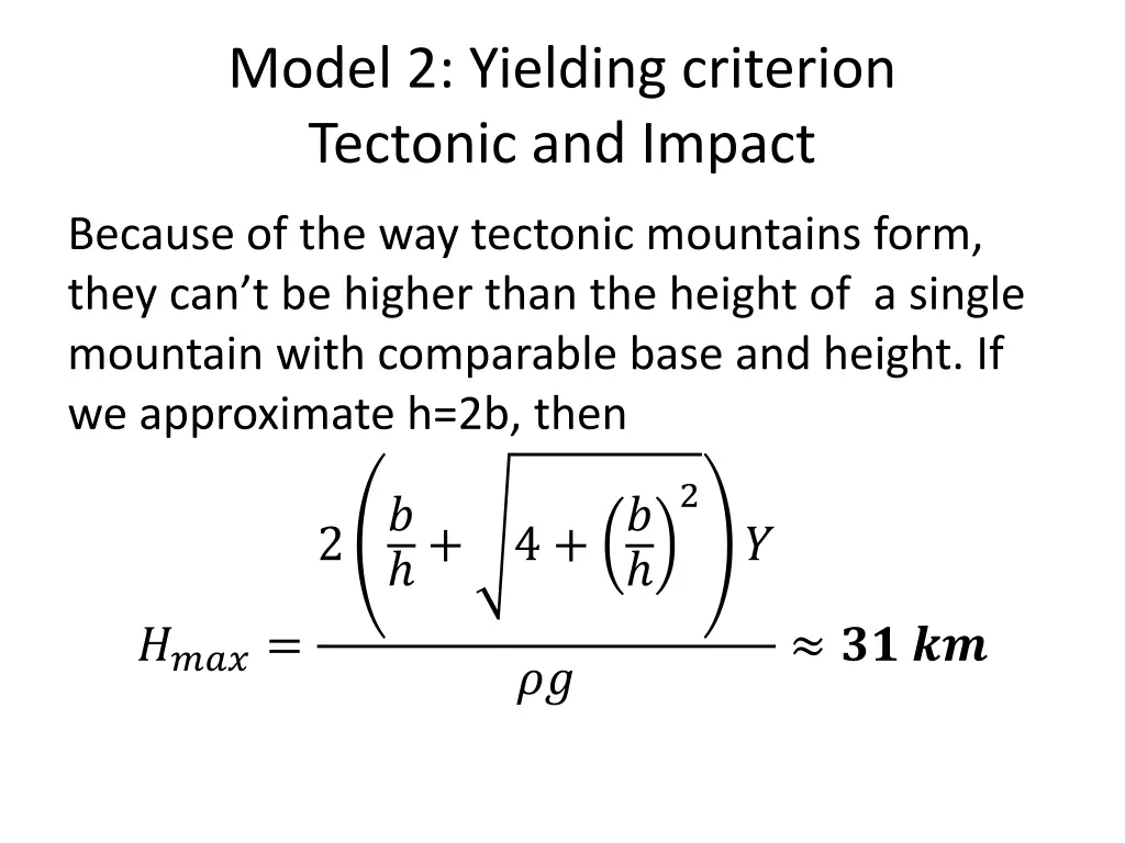 model 2 yielding criterion tectonic and impact 2