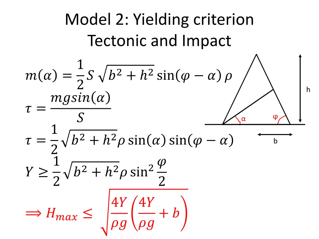 model 2 yielding criterion tectonic and impact