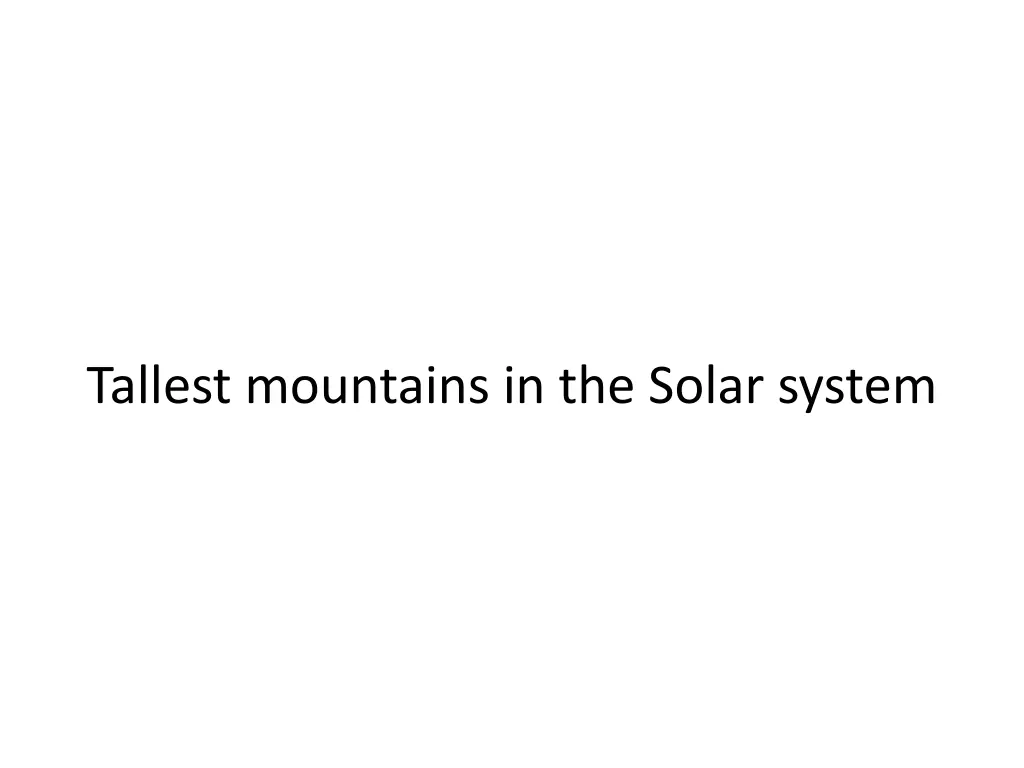 tallest mountains in the solar system