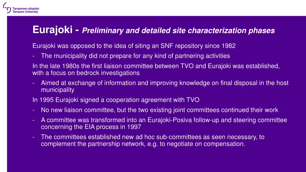 eurajoki preliminary and detailed site