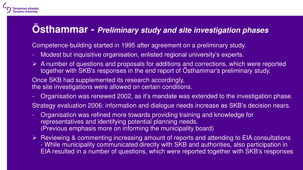 sthammar preliminary study and site investigation