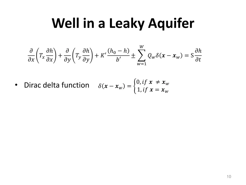 well in a leaky aquifer