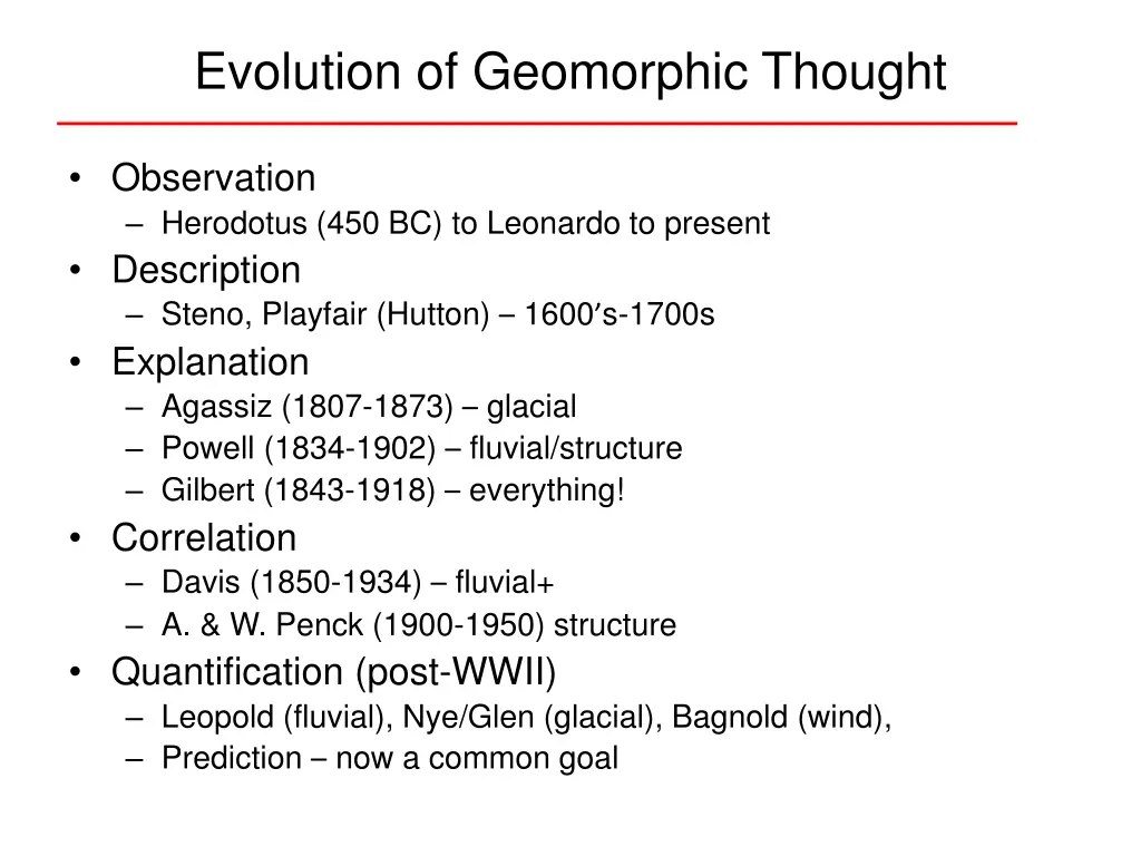 evolution of geomorphic thought