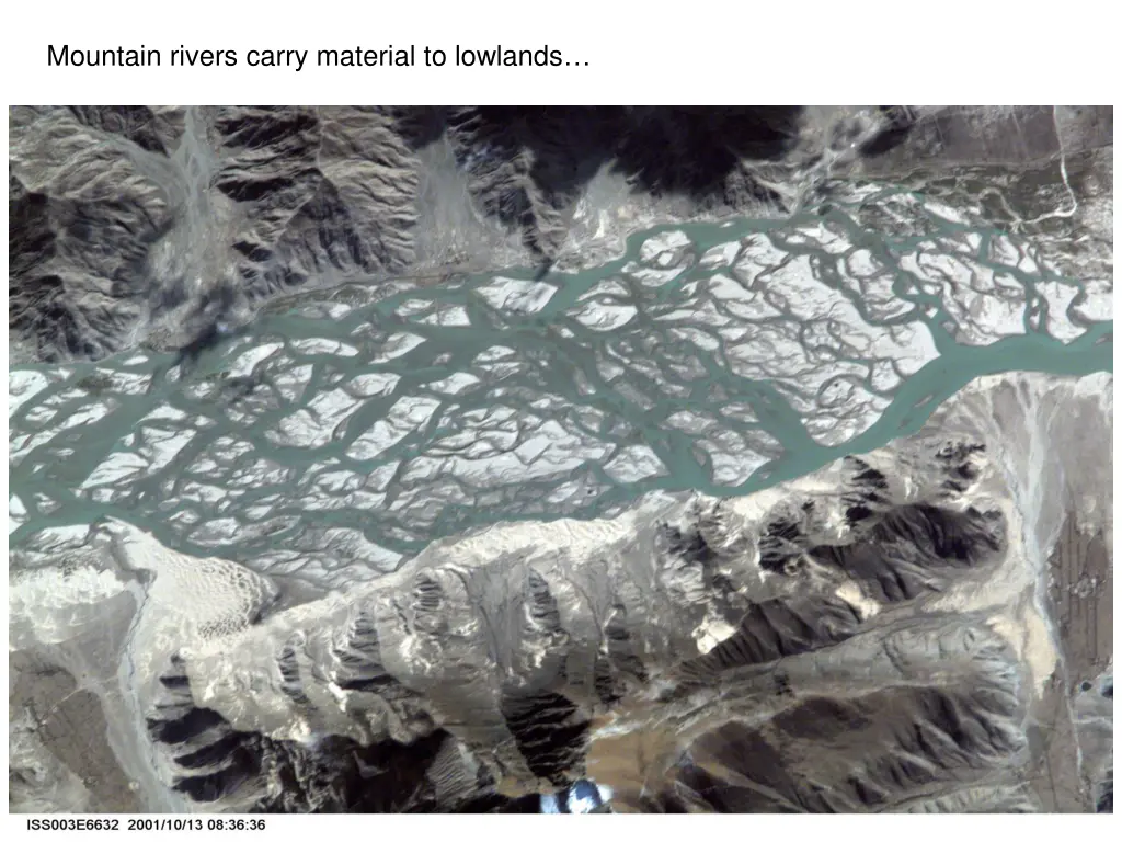 mountain rivers carry material to lowlands