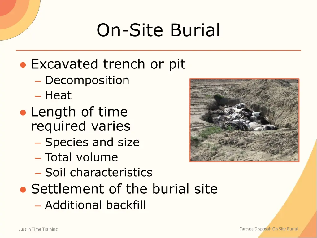 on site burial