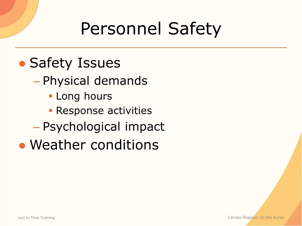 personnel safety