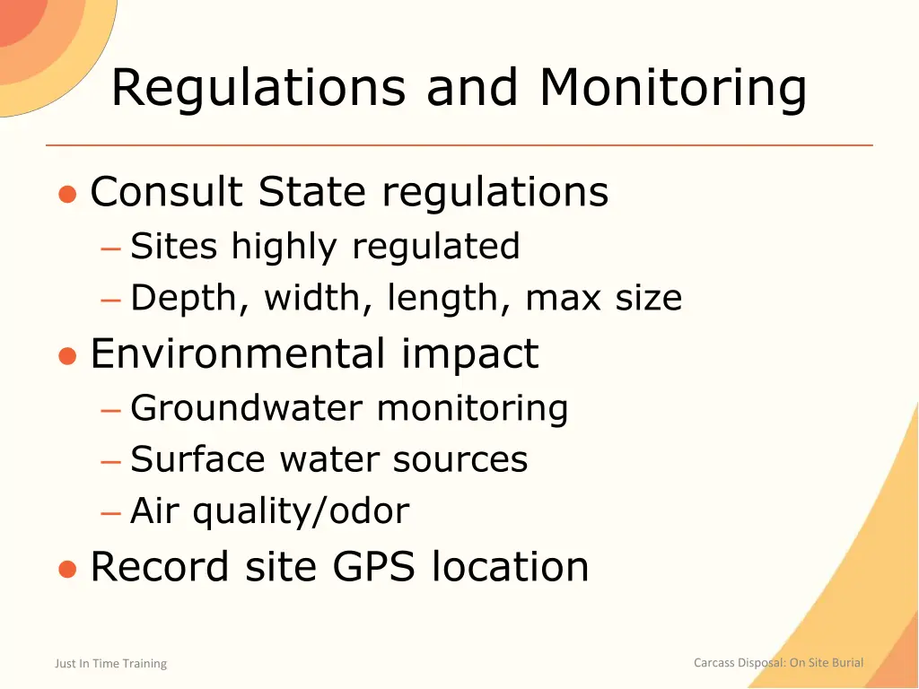 regulations and monitoring