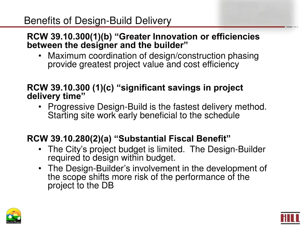 benefits of design build delivery