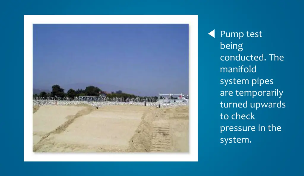 pump test being conducted the manifold system