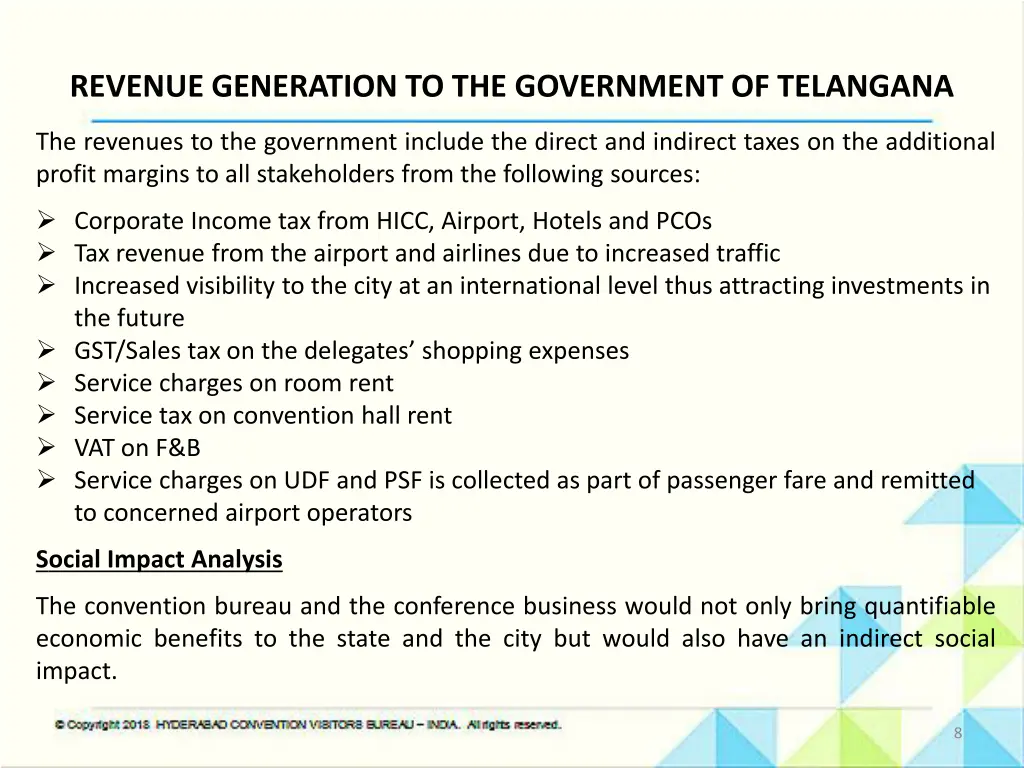 revenue generation to the government of telangana