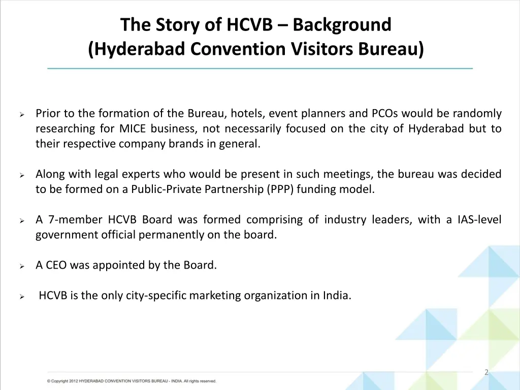 the story of hcvb background hyderabad convention