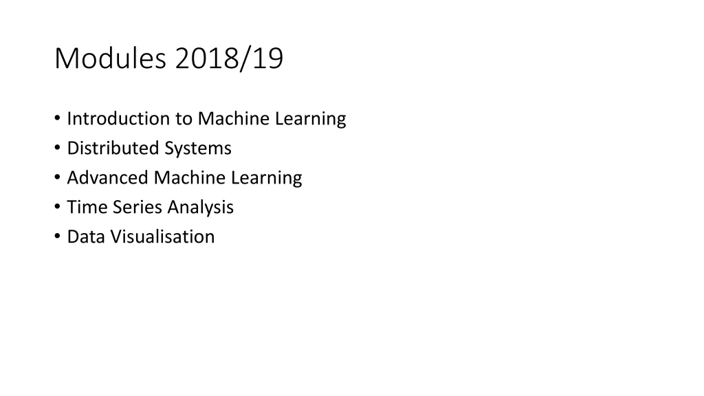 modules 2018 19