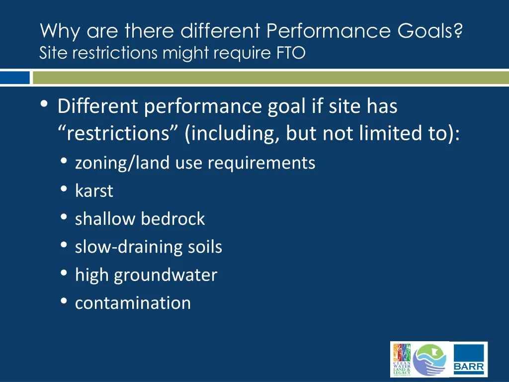 why are there different performance goals site