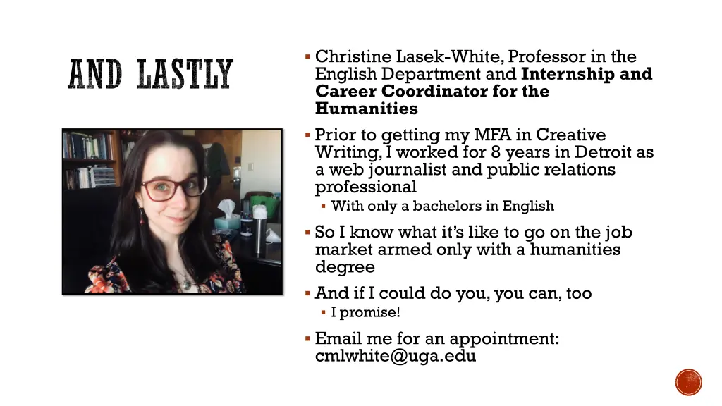 christine lasek white professor in the english