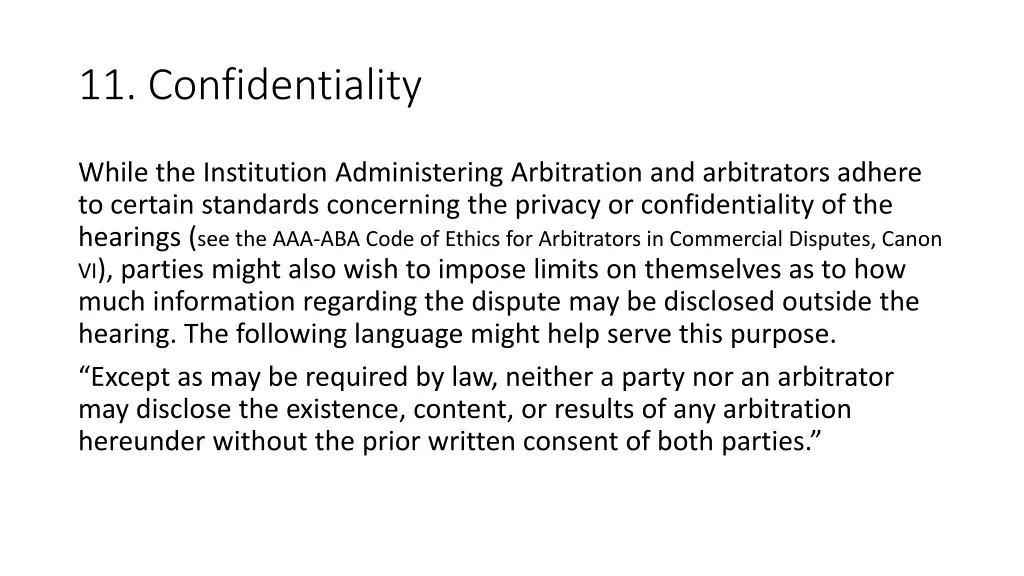 11 confidentiality