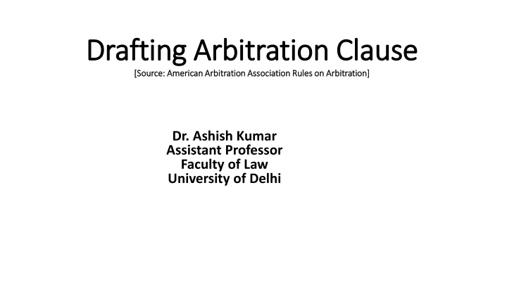 drafting arbitration clause drafting arbitration