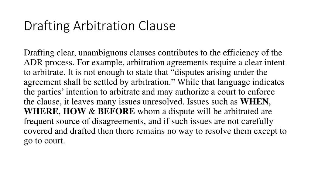 drafting arbitration clause