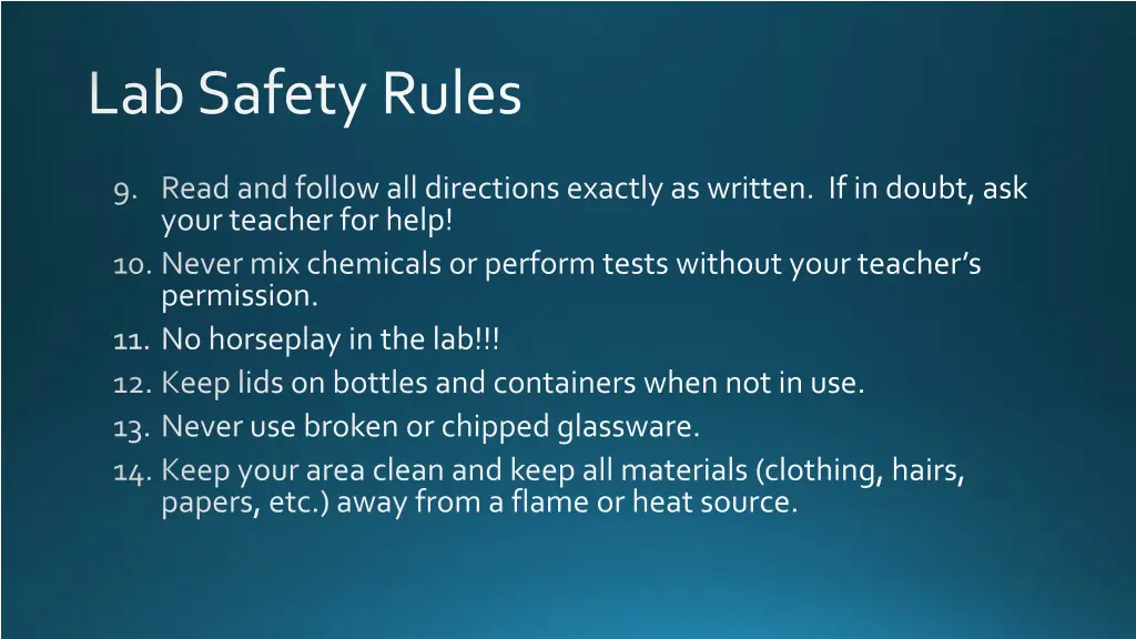 lab safety rules 1