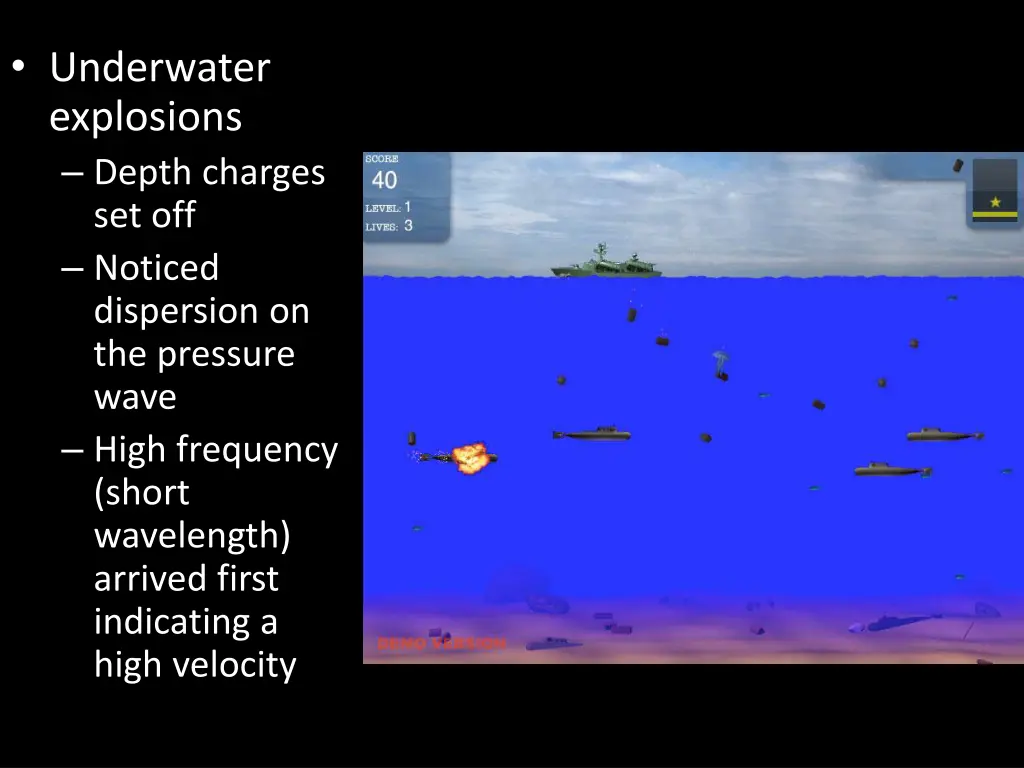 underwater explosions depth charges