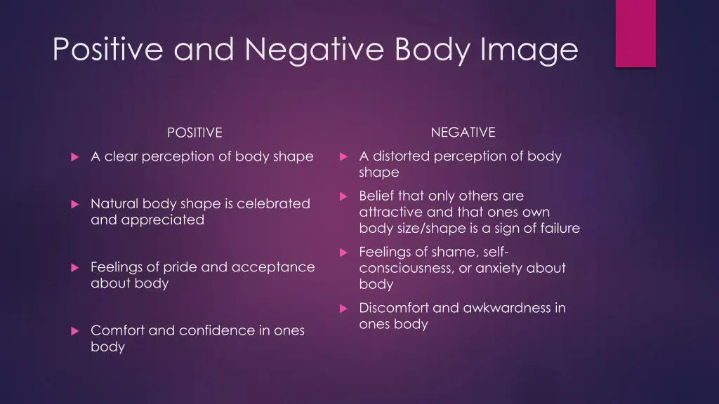 positive and negative body image