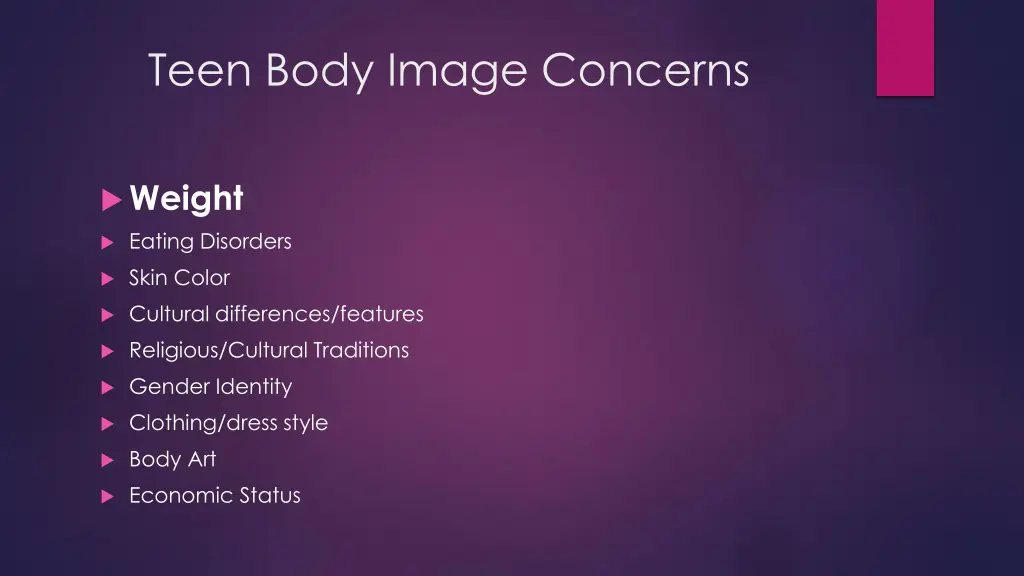 teen body image concerns