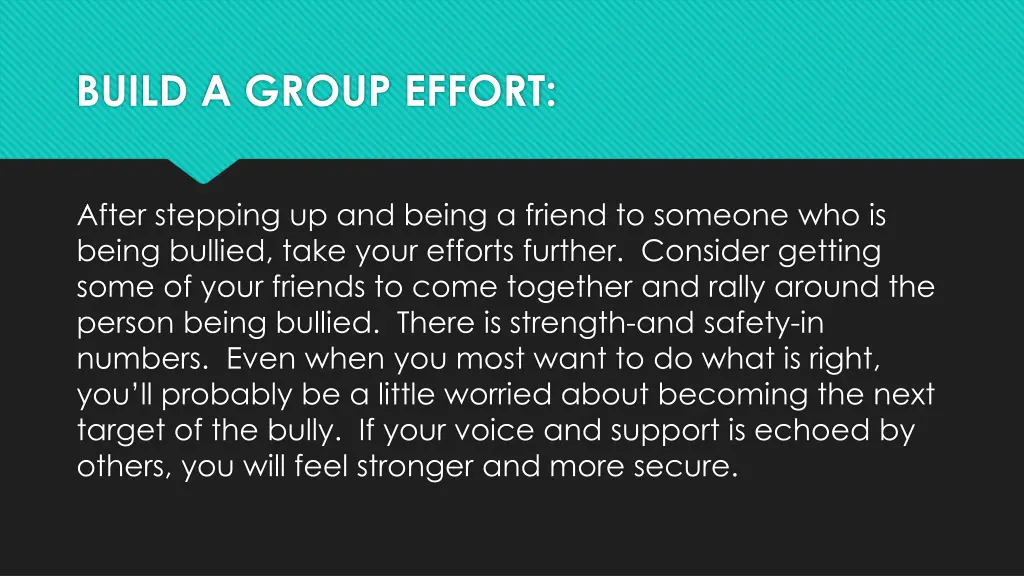 build a group effort