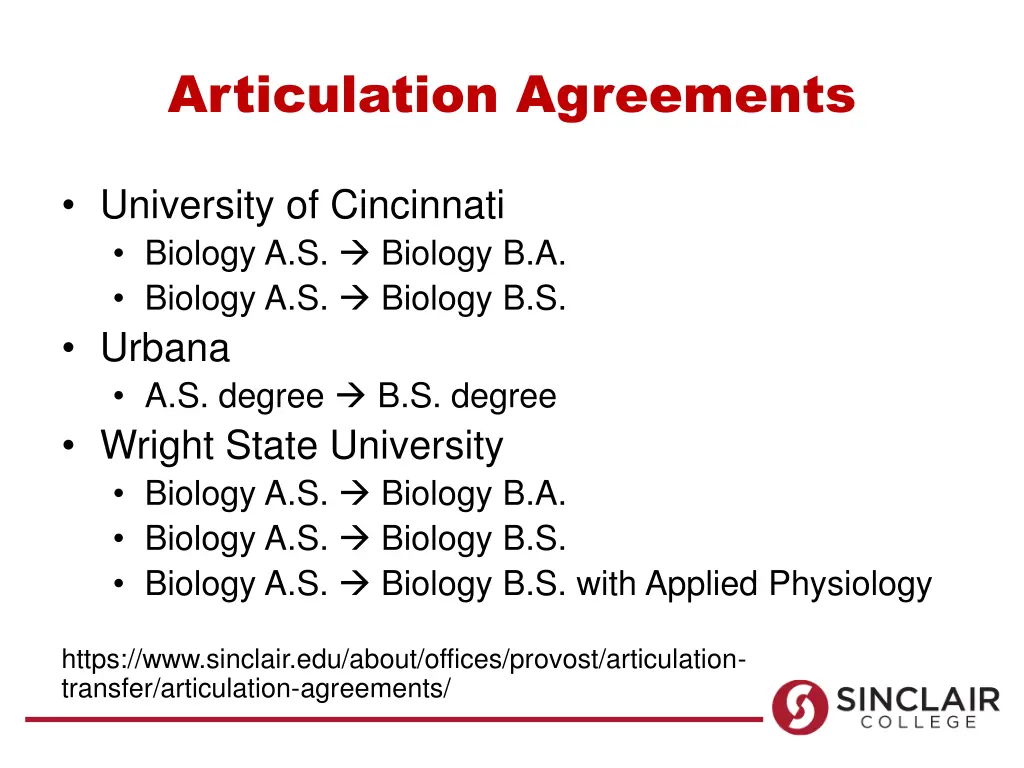 articulation agreements