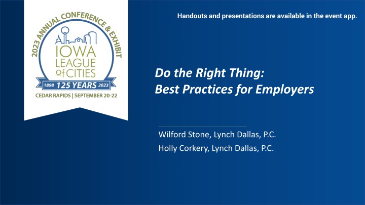 handouts and presentations are available