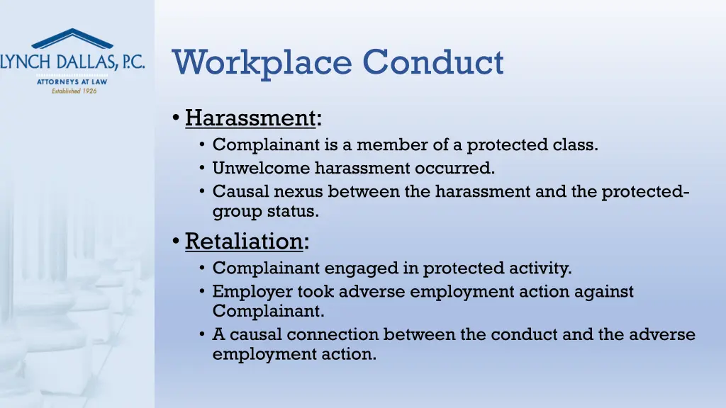 workplace conduct