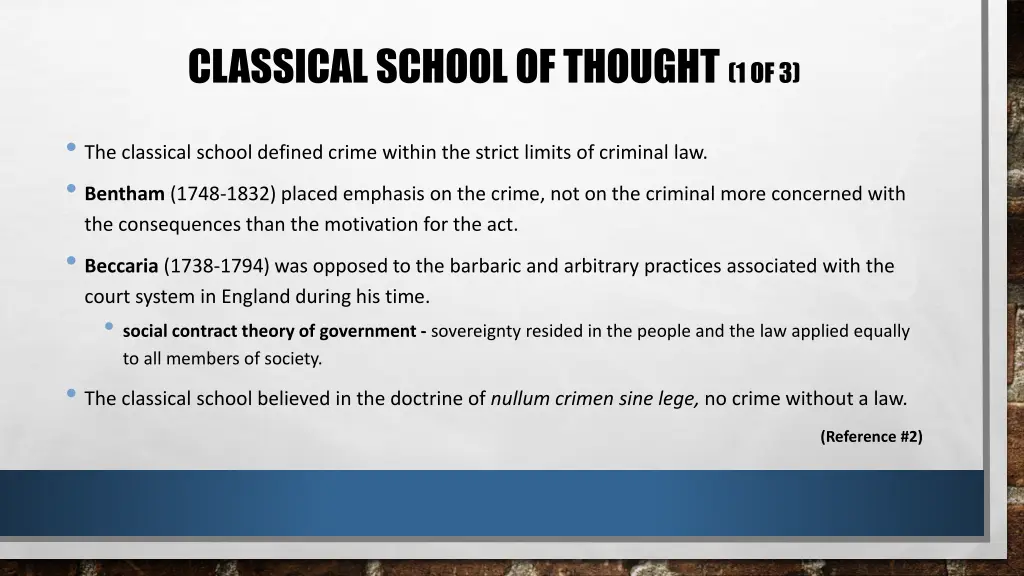 classical school of thought 1 of 3